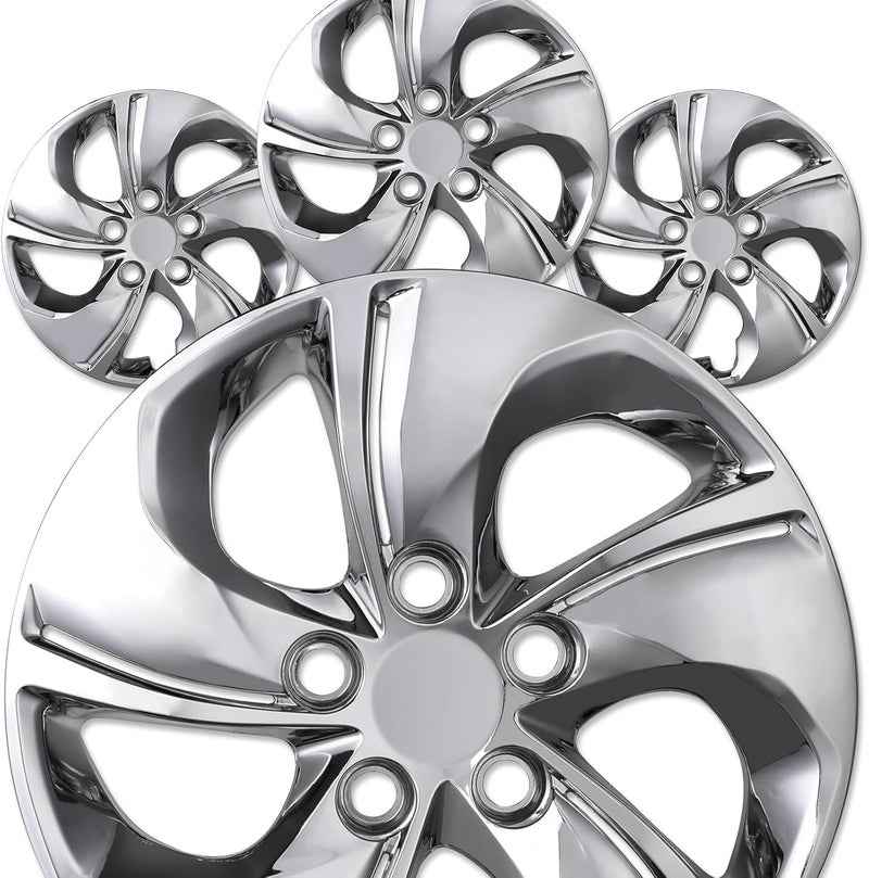 AUTOFREE 15” Chrome Finish Hubcaps for 2013-2015 Honda Civic Sedan, 2013 Honda Civic Coupe, Steel Wheels - Set of 4, Bolt-on Design Wheel Rim Covers, ABS&PC Material Hub Caps, 15-Inch Chrome Finish - Image 1
